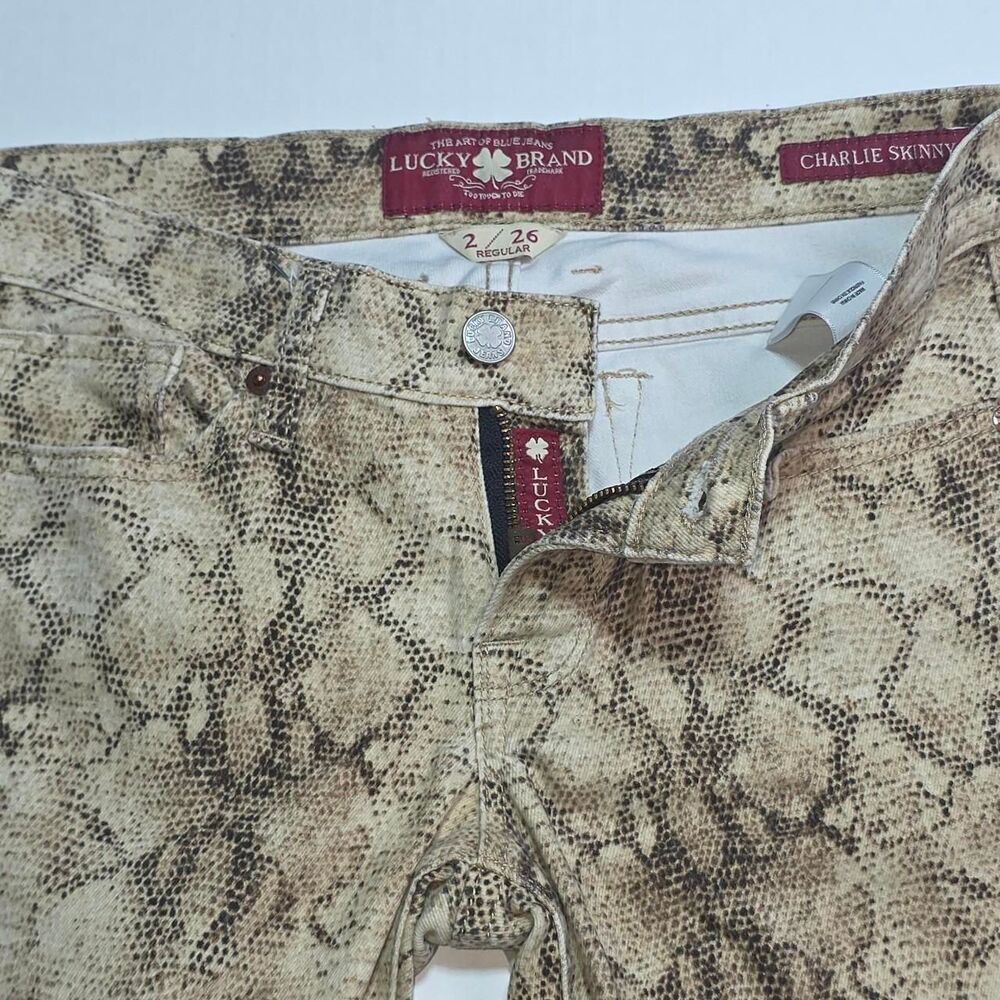 Lucky Brand Charlie Skinny Snake Print Jeans 2/26 - Picture 8 of 8